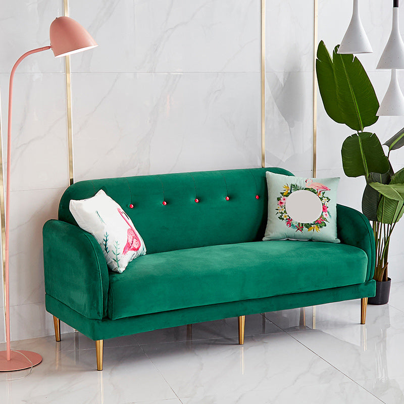 Contemporary 34.25" H Solid Color Velvet Square Arm Sofa for Living Room