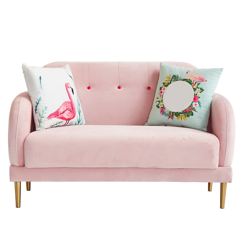 Contemporary 34.25" H Solid Color Velvet Square Arm Sofa for Living Room