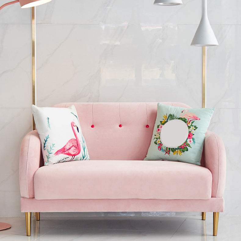 Contemporary 34.25" H Solid Color Velvet Square Arm Sofa for Living Room