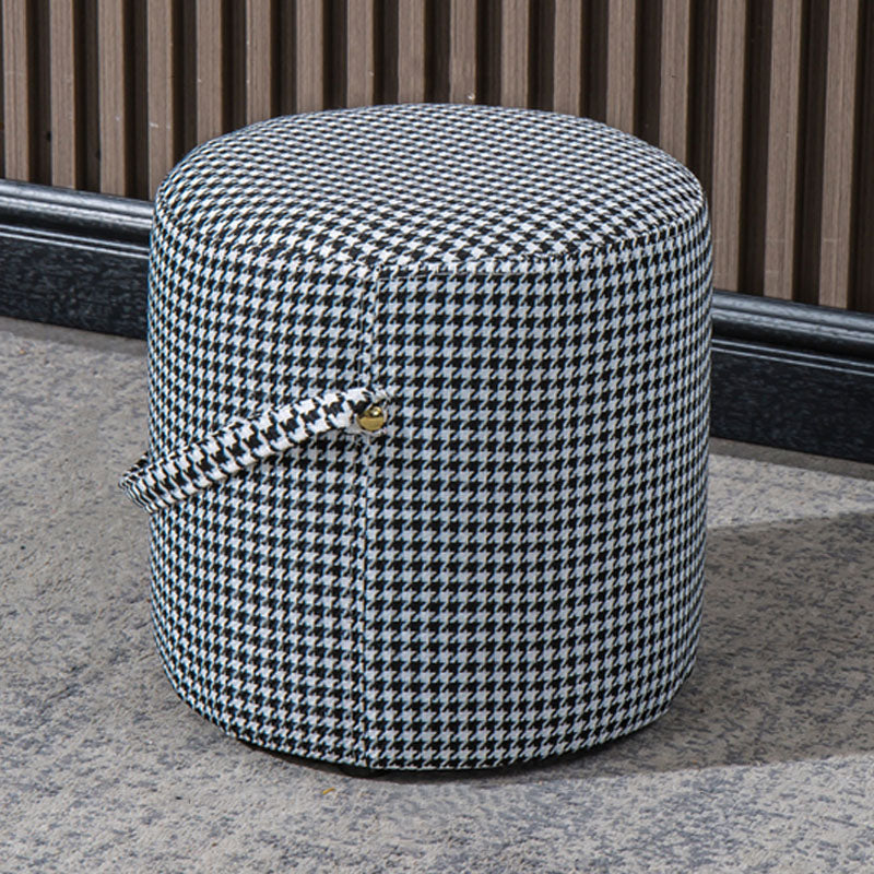 Modern Orange Pouf Round Scratch Resistant Pouf for Living Room