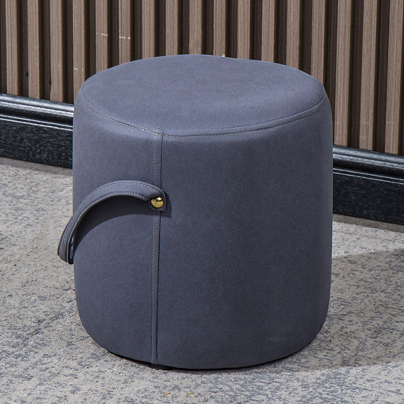 Modern Orange Pouf Round Scratch Resistant Pouf for Living Room