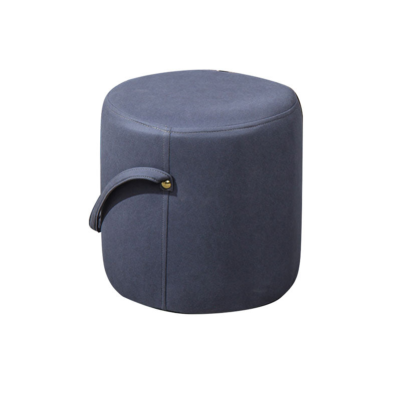 Modern Orange Pouf Round Scratch Resistant Pouf for Living Room