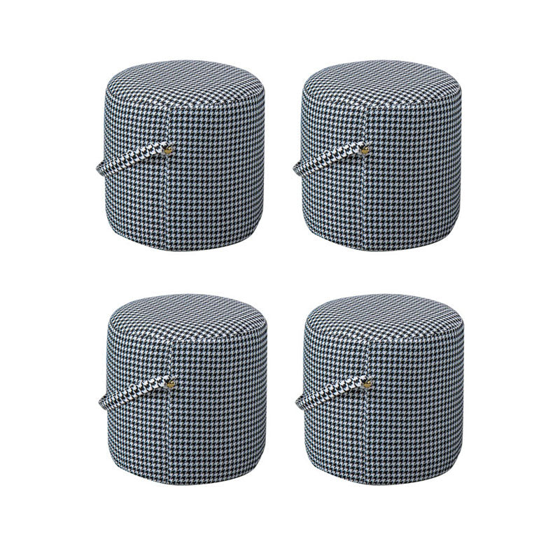 Modern Orange Pouf Round Scratch Resistant Pouf for Living Room