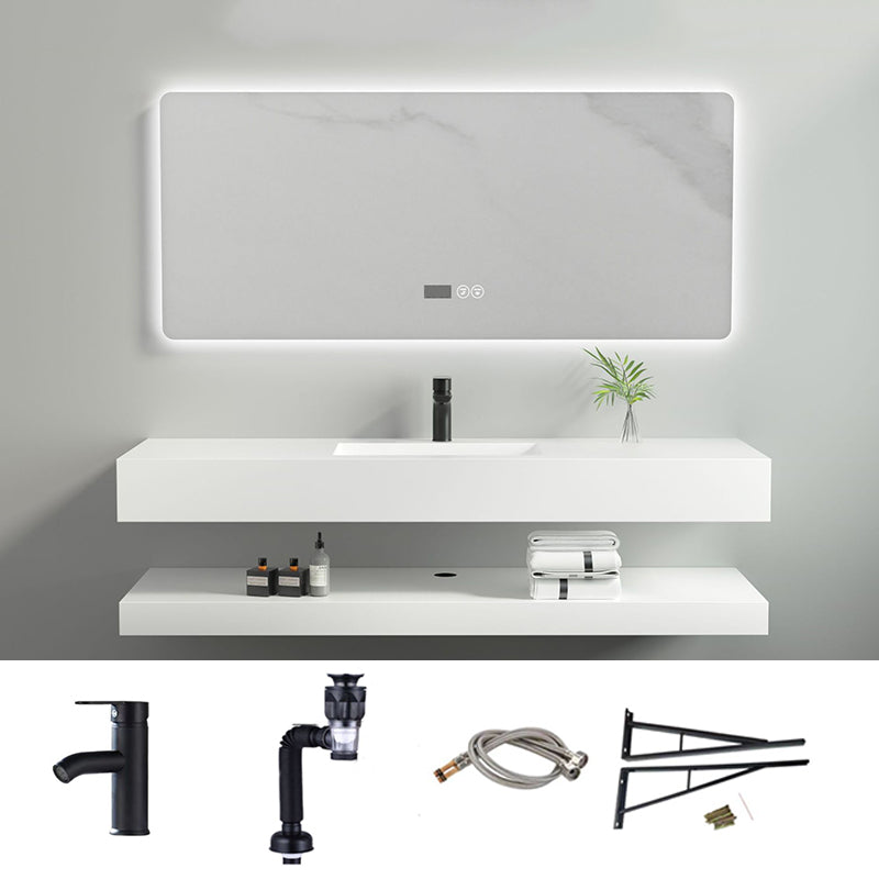 Contemporary Vanity Sink White Bathroom Vanity Cabinet with Mirror