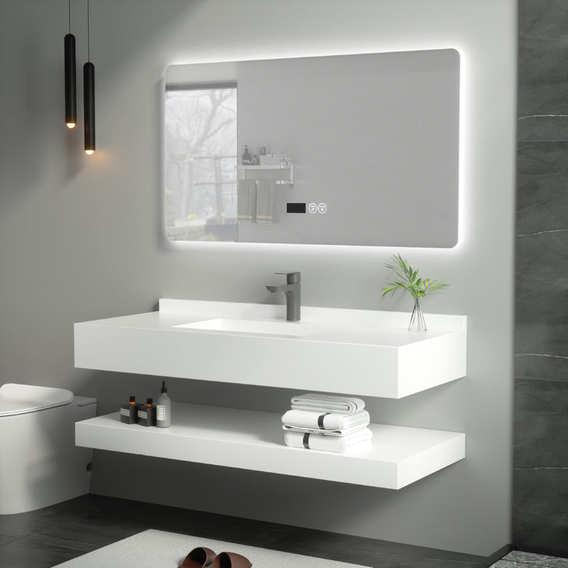 Contemporary Vanity Sink White Bathroom Vanity Cabinet with Mirror