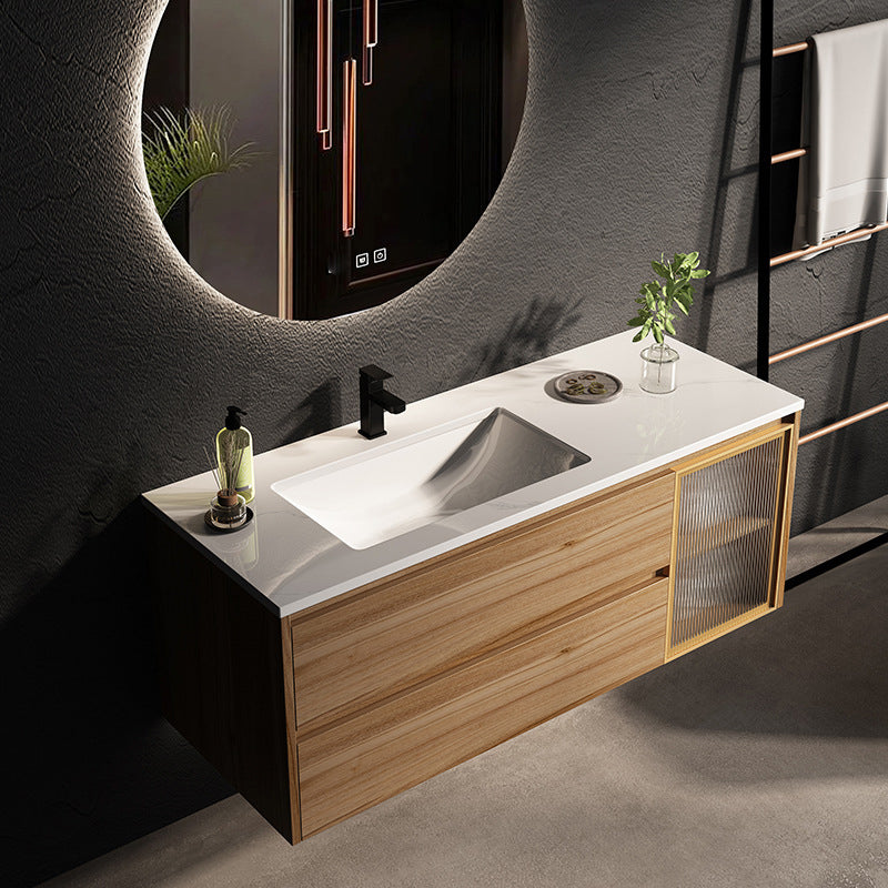 Modern Bathroom Sink Vanity Solid Color Vanity Cabinet with Mirror