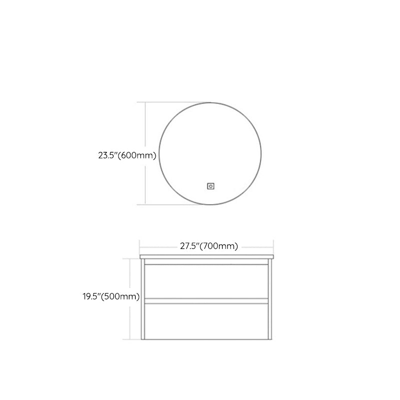 Modern Bathroom Sink Vanity Solid Color Vanity Cabinet with Mirror