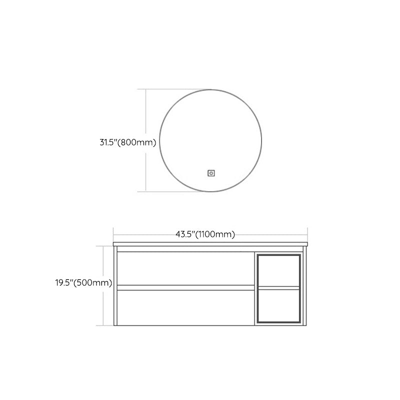 Modern Bathroom Sink Vanity Solid Color Vanity Cabinet with Mirror