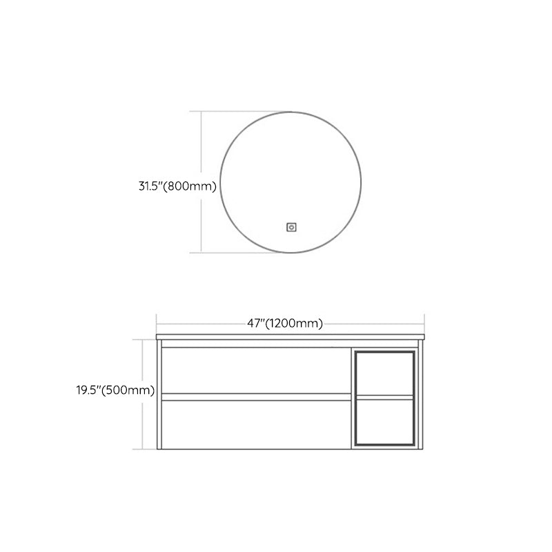 Modern Bathroom Sink Vanity Solid Color Vanity Cabinet with Mirror