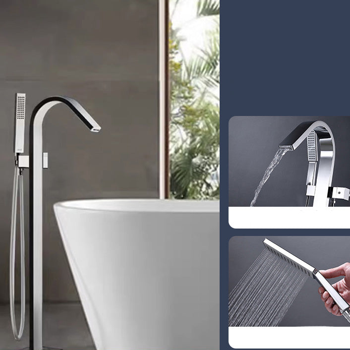 Modern Free Standing Tub Filler Faucet Copper Freestanding Tub Filler Trim