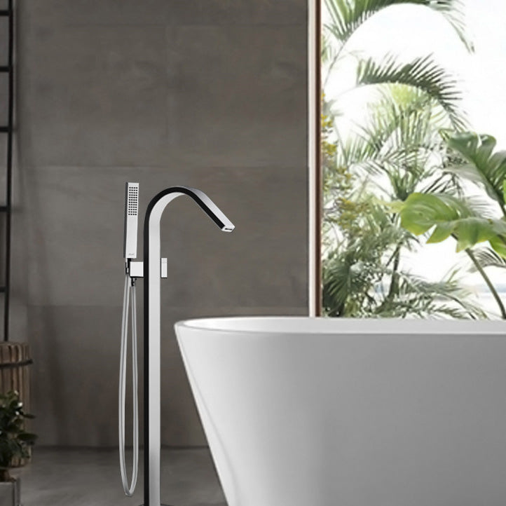 Modern Free Standing Tub Filler Faucet Copper Freestanding Tub Filler Trim