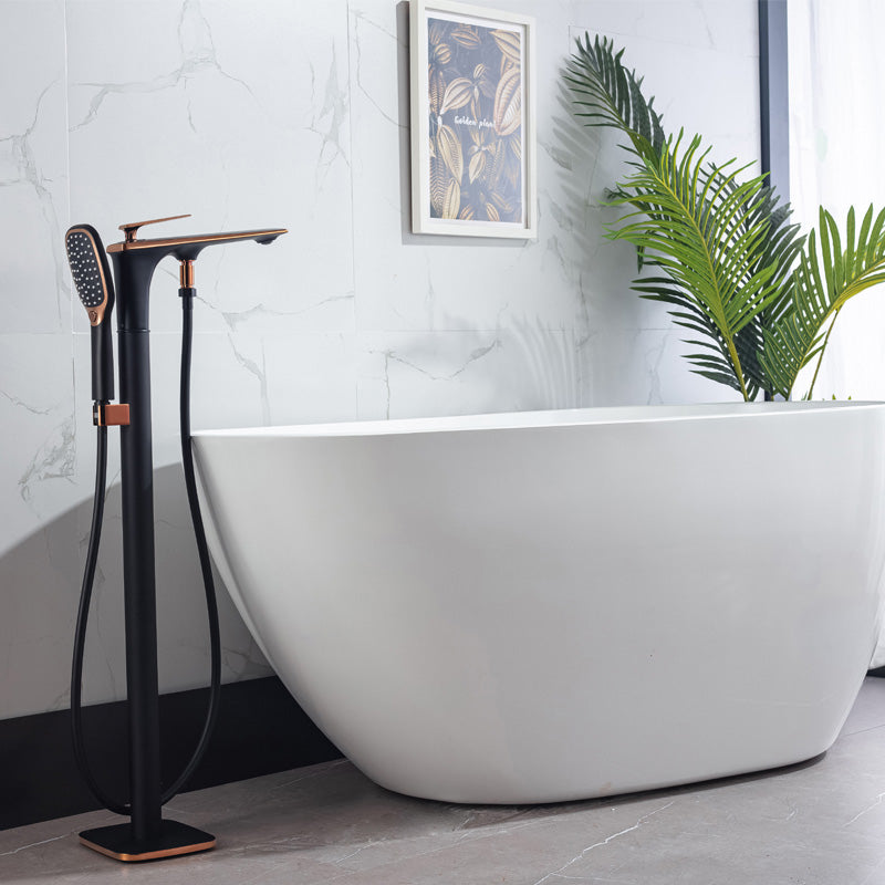 Modern Free Standing Tub Filler Faucet Copper Freestanding Tub Filler Trim