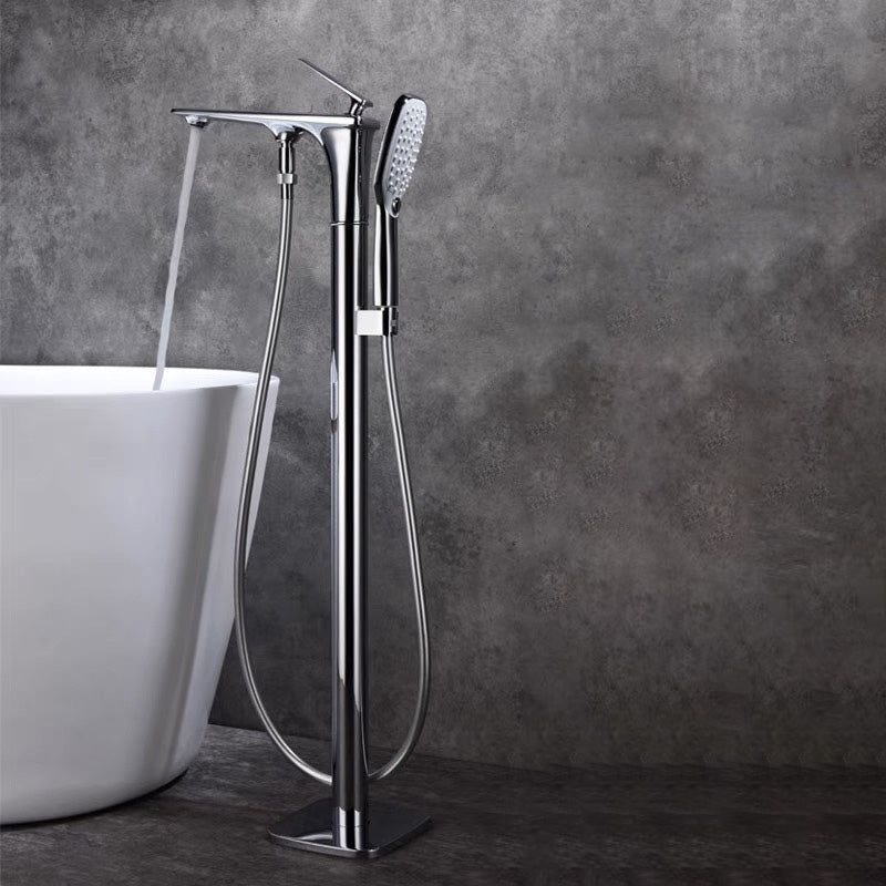 Modern Free Standing Tub Filler Faucet Copper Freestanding Tub Filler Trim