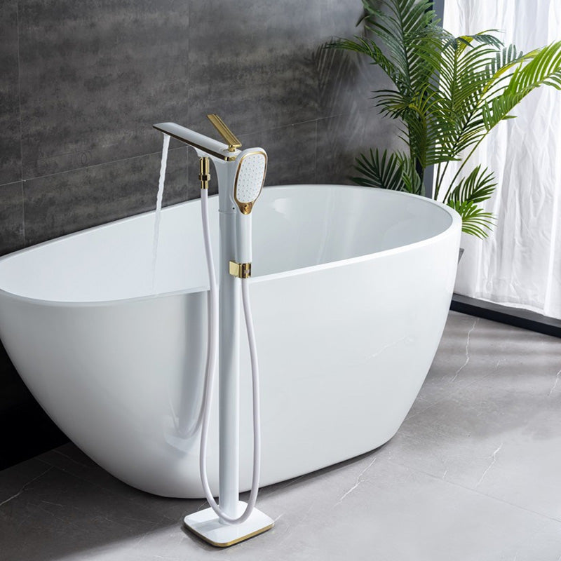Modern Free Standing Tub Filler Faucet Copper Freestanding Tub Filler Trim