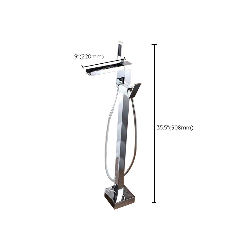 Modern Free Standing Tub Filler Faucet Copper Freestanding Tub Filler Trim