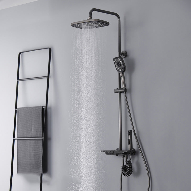 Wall Mounted Shower Metal Shower Faucet Arm Shower System with Slide Bar