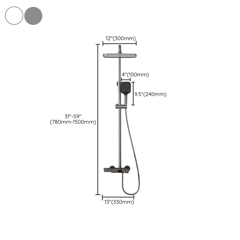 Wall Mounted Shower Arm Shower Faucet Adjustable Metal Shower System with Slide Bar