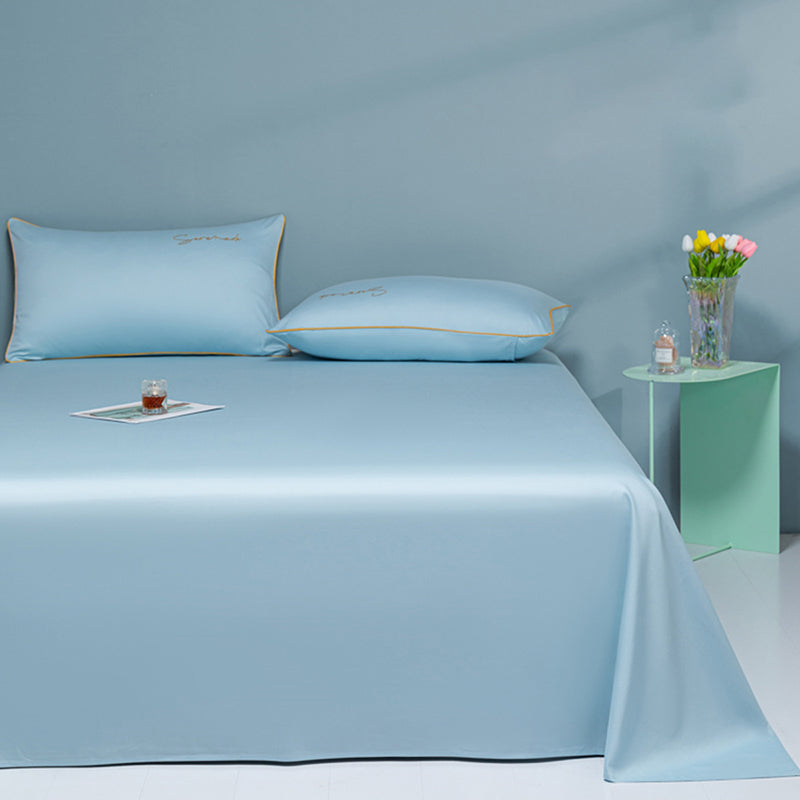 Sateen Weave Sheet Set Solid Color Soft Breathable Bed Sheet Set