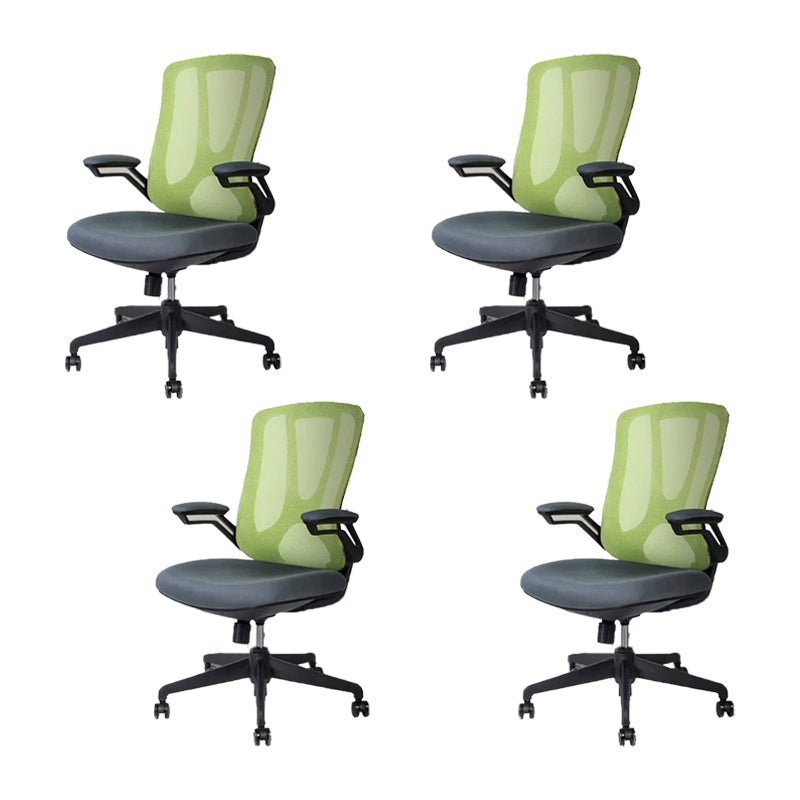 Modern Ergonomic Mesh Task Chair Mid Back Padded Arms Swivel Chair