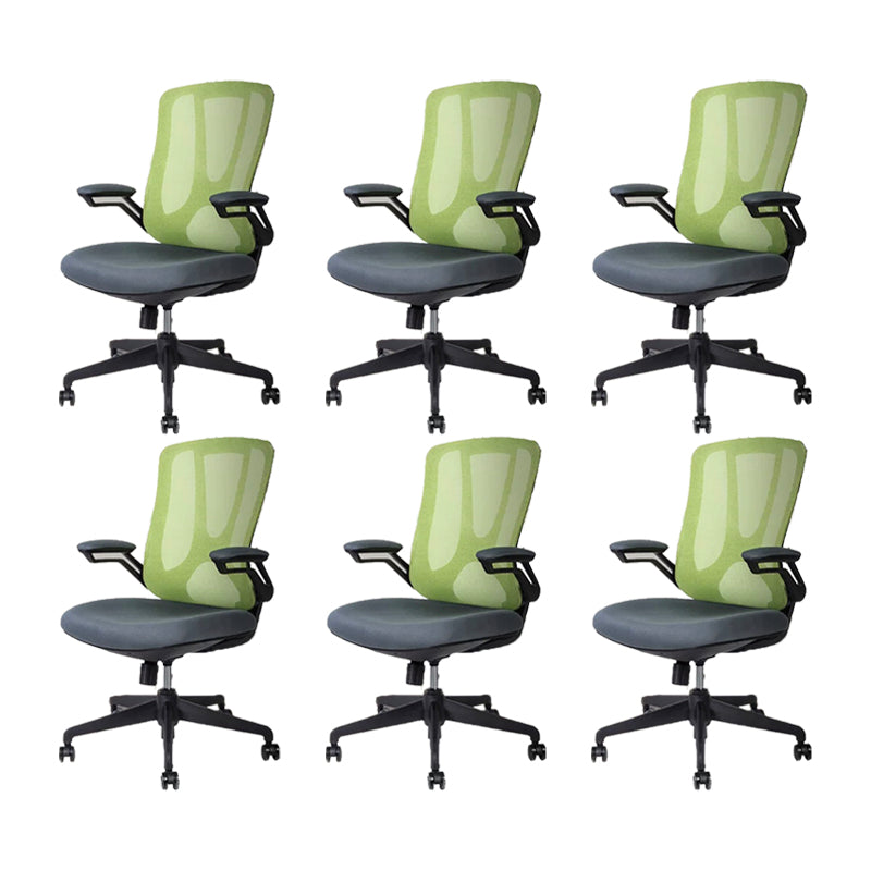 Modern Ergonomic Mesh Task Chair Mid Back Padded Arms Swivel Chair
