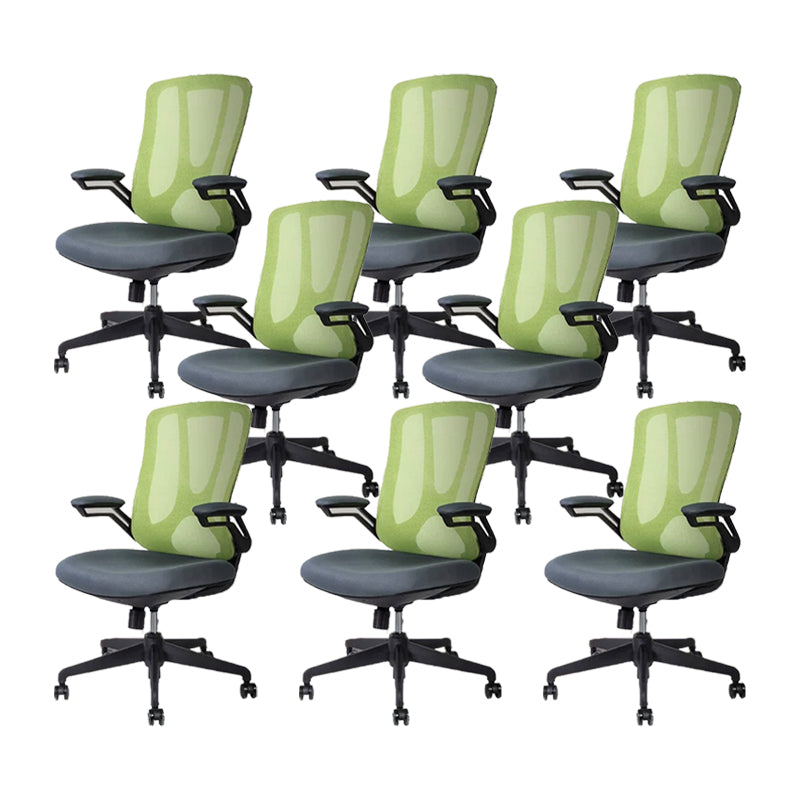 Modern Ergonomic Mesh Task Chair Mid Back Padded Arms Swivel Chair