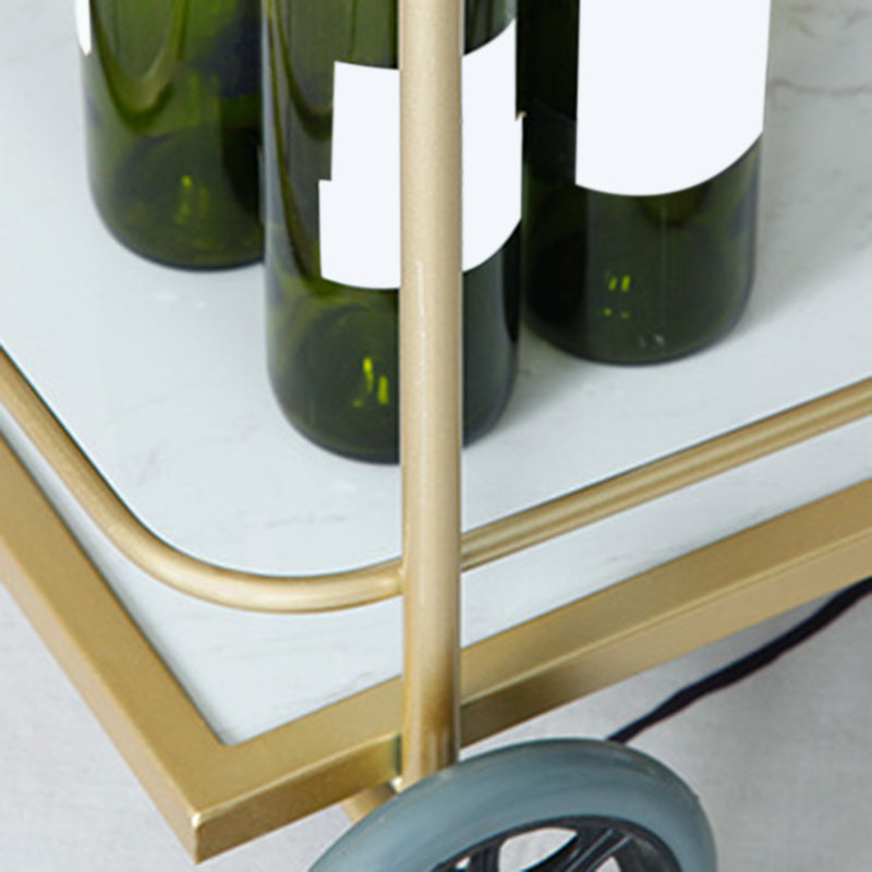 34.65" High Modern Style Prep Table Rolling Metal Prep Table for Kitchen