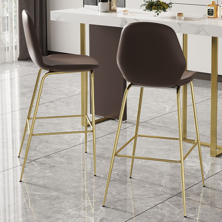 Glam Rectangular Pub Table Set 1/2/3 Pcs Stone Bar Table and Leather Bar Stools