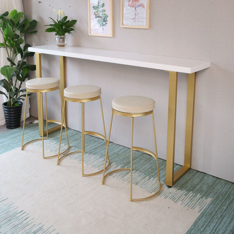 Solid Wood Bar Table Set 1/4/5 Pcs Gold Frame Bar Table and Stools