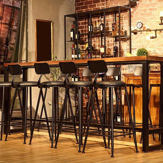 Modern 1/11 Pieces Bar Table Set Rectangle Wood Counter Table with High Stools for Cafe