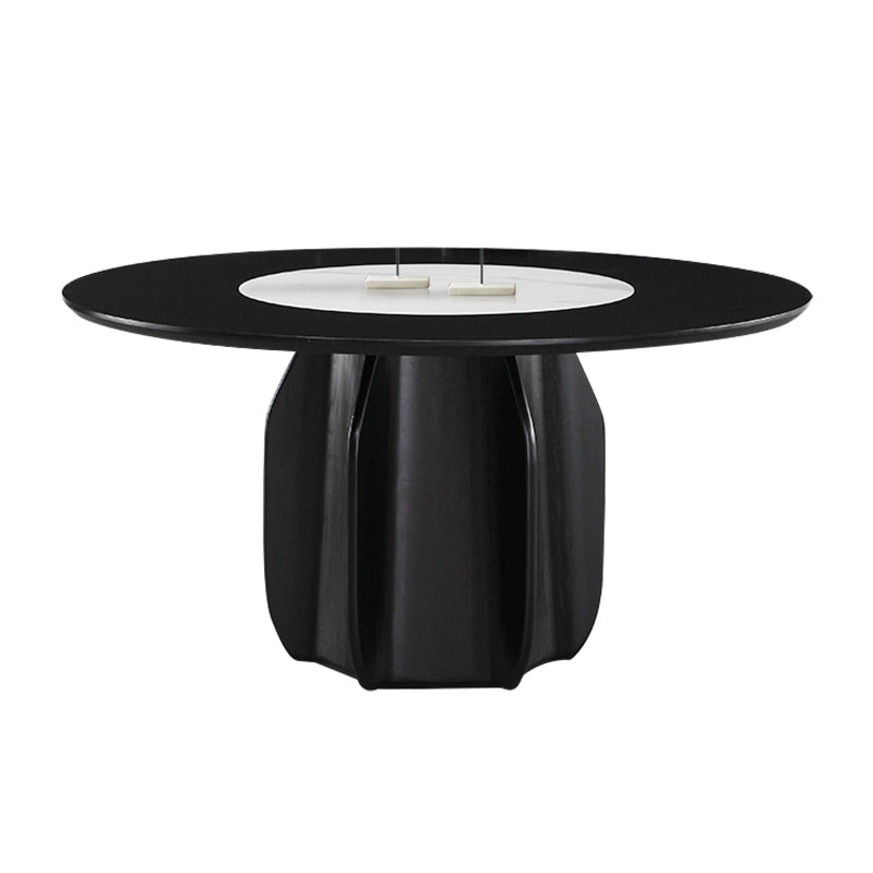 Solid Wood Dining Table Set 1/4/5/7 Pcs Pedestal Dining Table with Upholstered Chairs