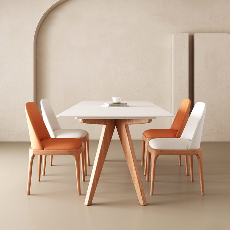 Modern Dining Set with Leather Chairs 1/4/5 Pieces Dinette Set