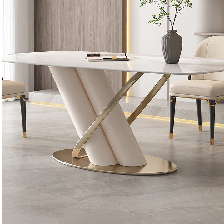 Glam Style Dinette Set for Dining Room 1/4/5/7 Pieces Glossy White Dining Table Set