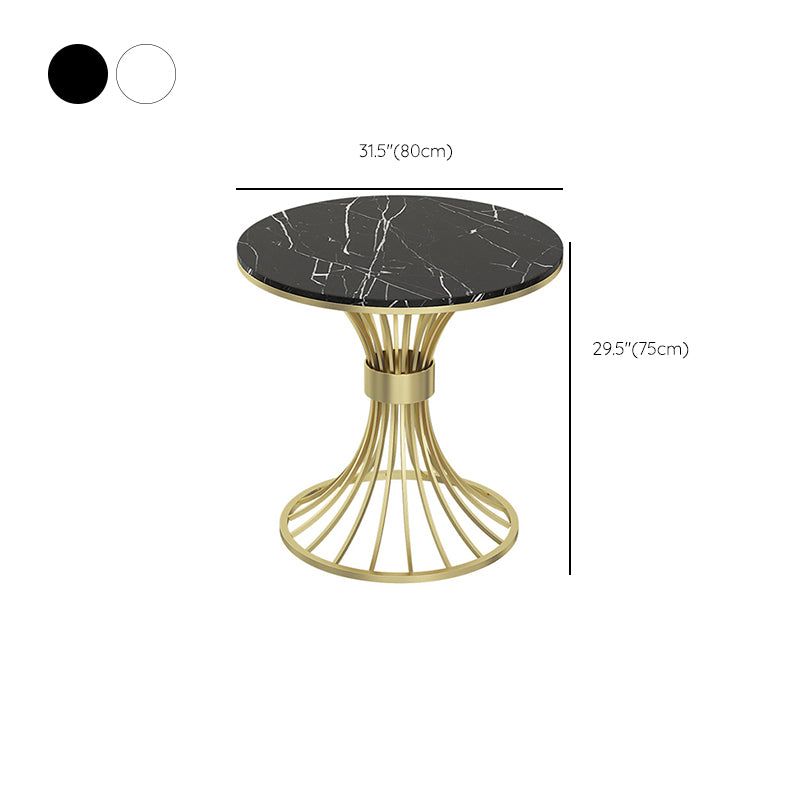 Contemporary Marble Top Dining Table Set 1/3/4/5 Pieces Round Dinette Set