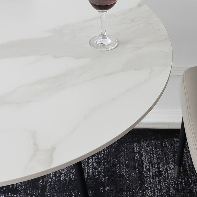 White Stone Table Set for Home 1/2/3/5 Pieces Modern Round Dinette Set