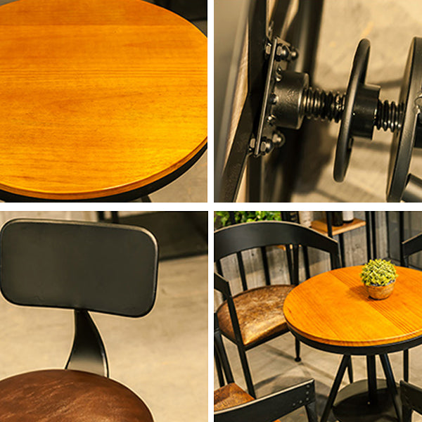 Modern 1/3/4/5 Pieces Dining Set Round Pine Wood Dining Table for Home