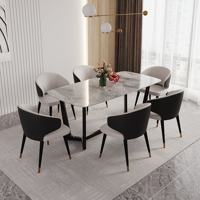 Modern 1/5/6/7 Pieces Dining Set Rectangle Stone Dining Table for Dining Room Cafe