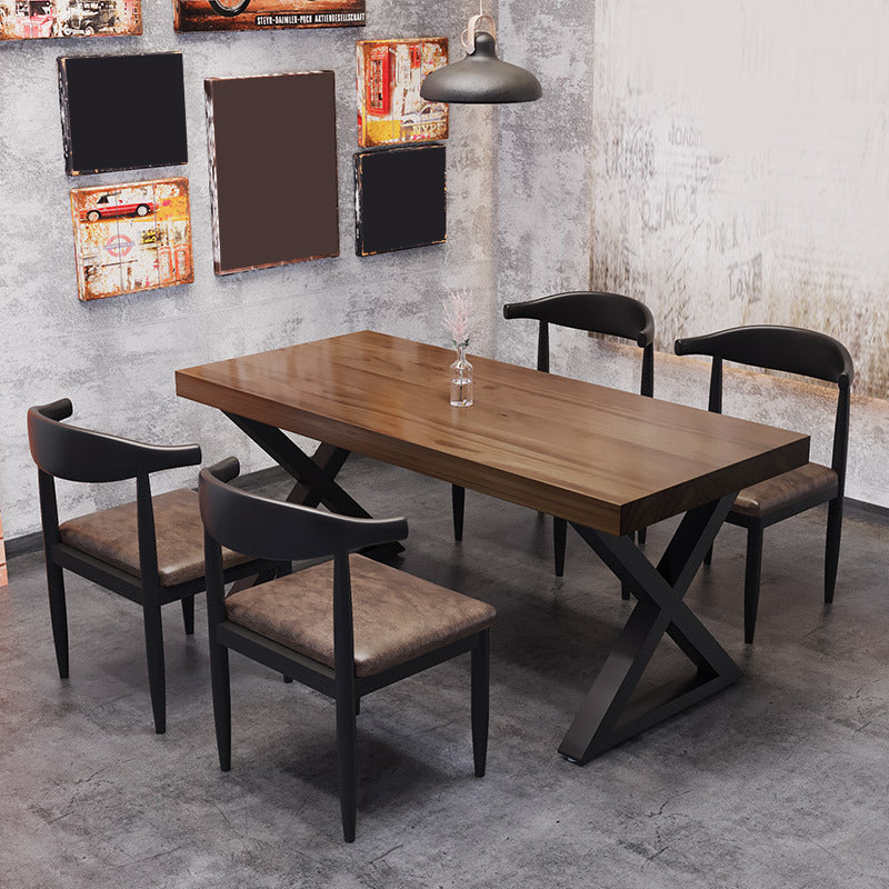 Industrial 1/4/5 Pieces Dining Set Rectangle Pine Wood Dining Table for Dining Room