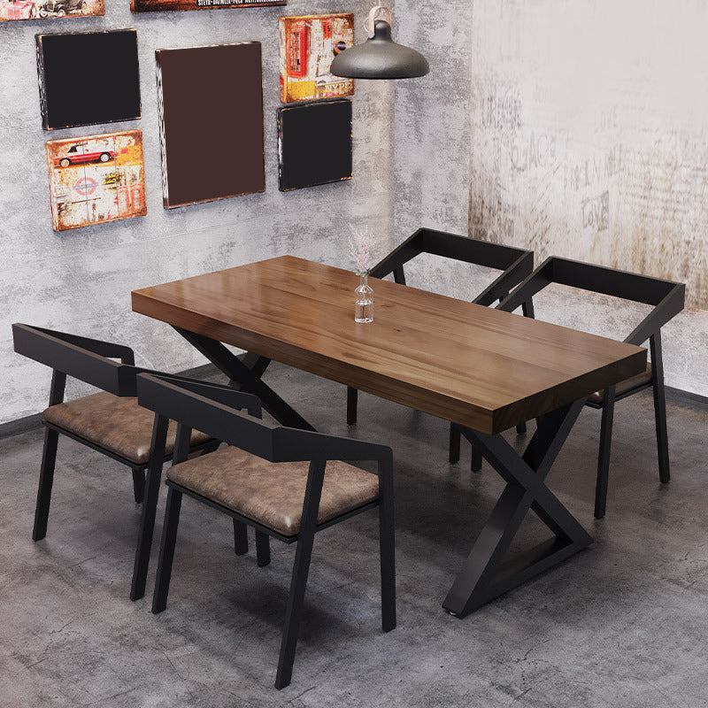 Industrial 1/4/5 Pieces Dining Set Rectangle Pine Wood Dining Table for Dining Room