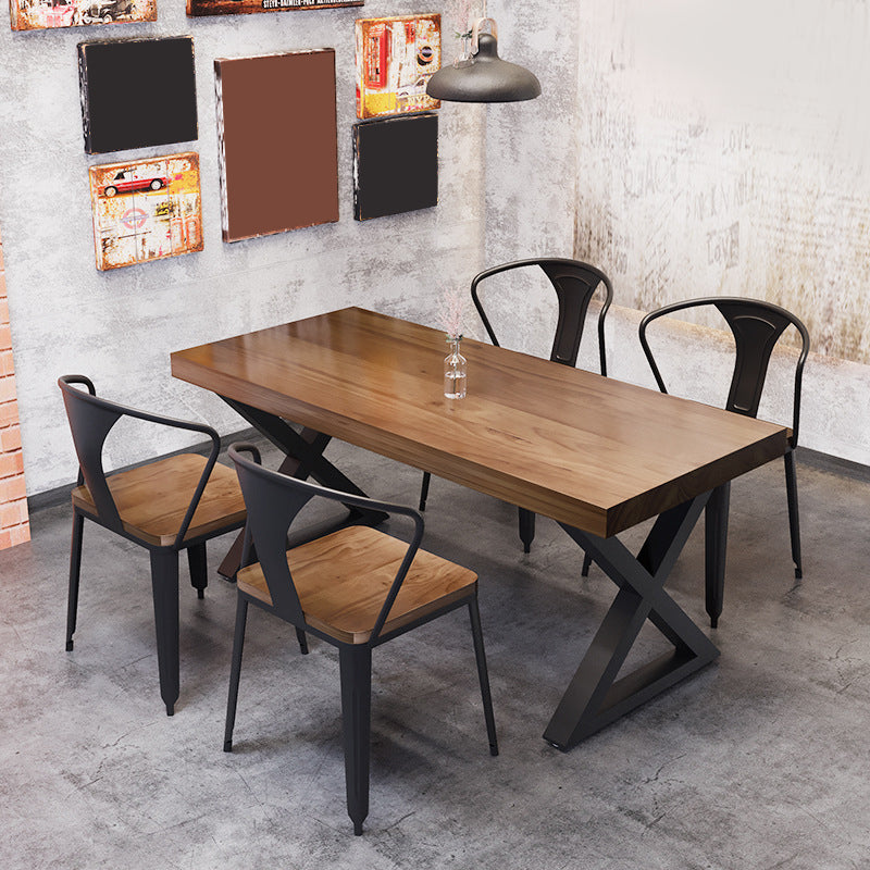 Industrial 1/4/5 Pieces Dining Set Rectangle Pine Wood Dining Table for Dining Room