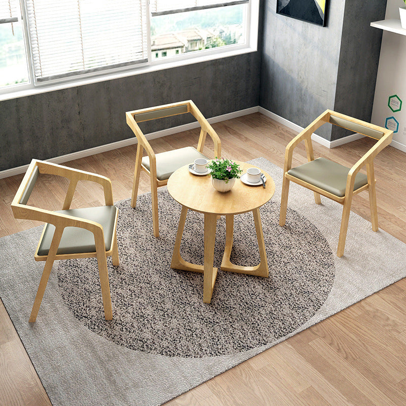 Light Wood Finish Dining Table with Wooden Chairs 1/2/3/4 Pieces Modern Dinette Set