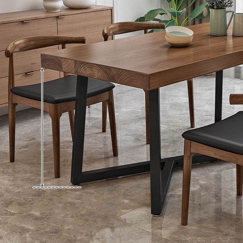 Industrial Brown Dining Table Set 1/5 Pieces Solid Wood Dinette Set for Home