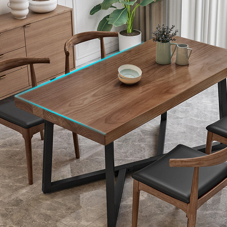 Industrial Brown Dining Table Set 1/5 Pieces Solid Wood Dinette Set for Home