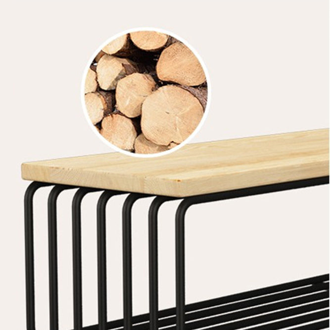 Metal Frame 1 Single Coffee Table Nordic Wood Rectangular Cocktail Table with Storage
