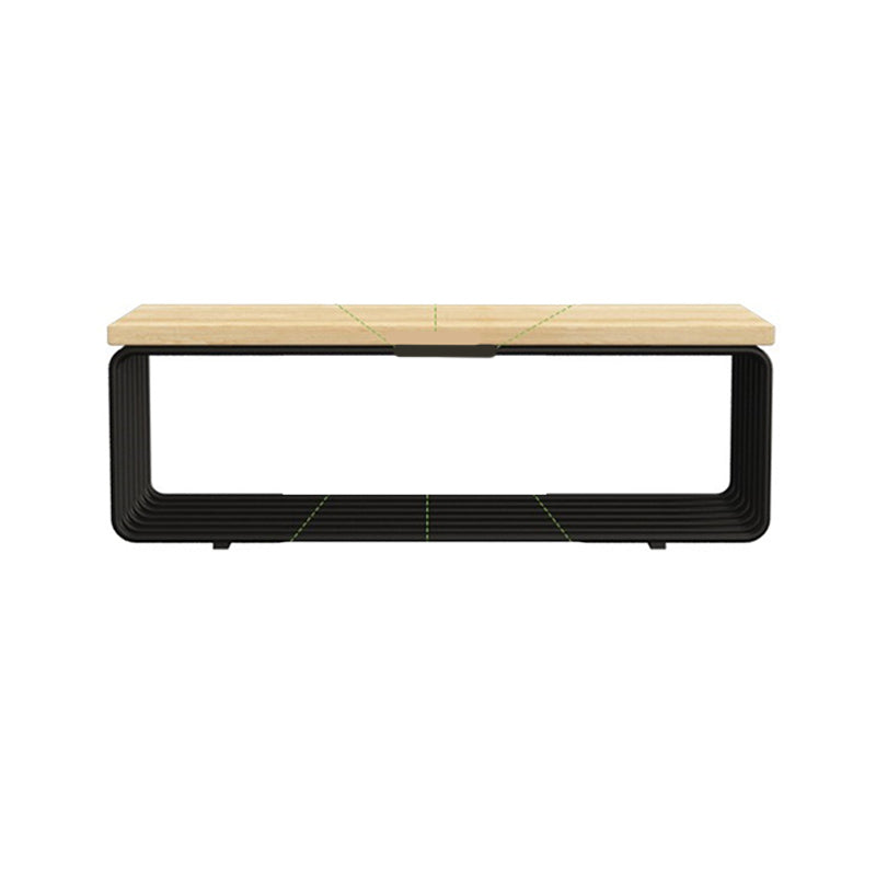 Metal Frame 1 Single Coffee Table Nordic Wood Rectangular Cocktail Table with Storage