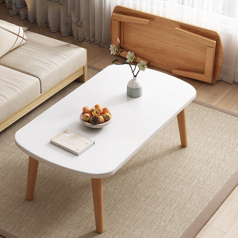 17.7" Tall Rectangular Wood Table Top 4 Legs Coffee Table for Living Room