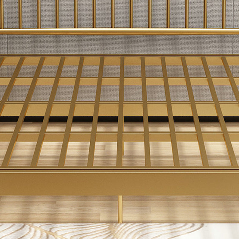 Modern Open-Frame Bed Iron Rectangular Standard Bed with Metal Legs