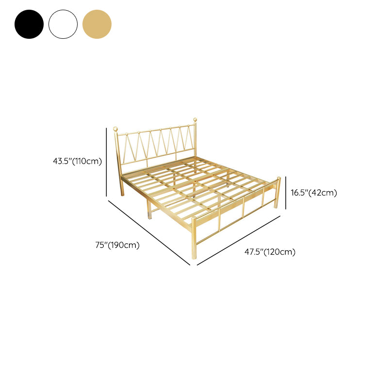 Contemporary Metal Open-Frame Bed Wire-Grid Standard Bed with Metal Legs