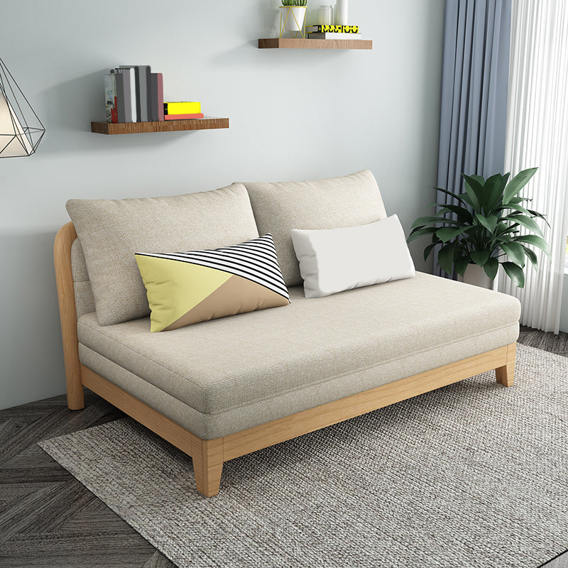 Contemporary 29.52" H Wood Frame Cotton Blend Armless Sofa Bed
