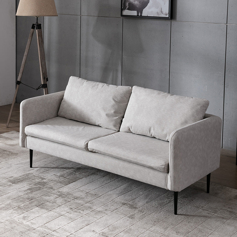 Contemporary 3- Seater 29.5 " H Faux Leather Square Arm Sofa