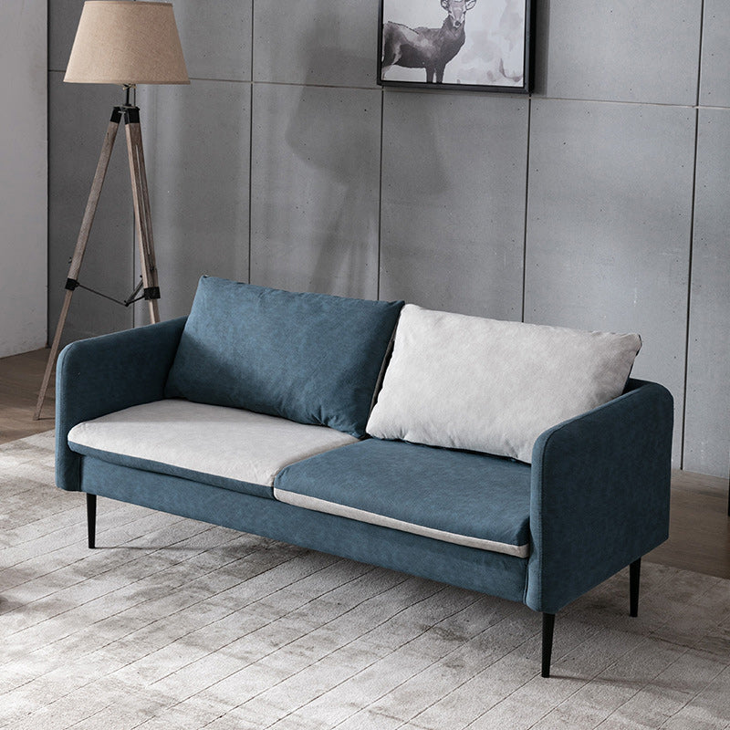 Contemporary 3- Seater 29.5 " H Faux Leather Square Arm Sofa